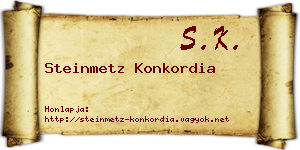 Steinmetz Konkordia névjegykártya